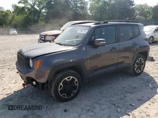 2016 Jeep Renegade Trailhawk with VIN ZACCJBCT8GPC66821, listed as a Copart auction lot 61952275 with 99,531 mi miles and Salvage title. Bid and sale history available at DreamBid. Image 1.