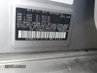 2010 Subaru Legacy Premium All-Weather Anniversary with VIN 4S3BMBF61A3223118, listed as a Copart auction lot 62595565 with 58,770 mi miles and Salvage title. Bid and sale history available at DreamBid. Image 12.