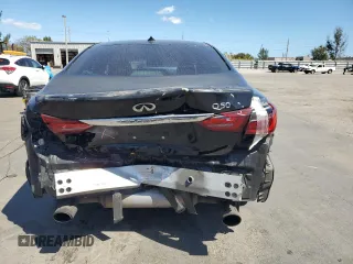 2018 Infiniti Q50 Luxe with VIN JN1EV7AP7JM350153, listed as a Copart auction lot 49594995 with 114,375 mi miles and Salvage title. Bid and sale history available at DreamBid. Image 6.