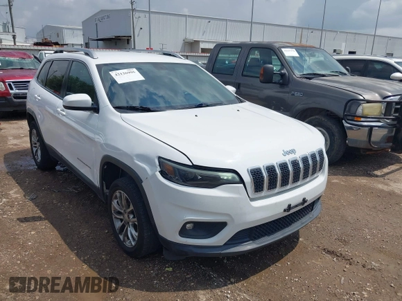 2019 Jeep Cherokee Latitude Plus with VIN 1C4PJMLB5KD198571, listed as a IAAI auction lot 42126995 with 124,230 mi miles. Bid and sale history available at carsss.com. Image 1.