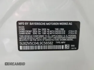2020 BMW X4 M40i z VIN 5UX2V5C04L9C56582, wystawiony jako Copart lot #72743394 z przebiegiem 44 351 mil mil oraz Nie do naprawy • Non repairable. Historia ofert i sprzedaży dostępna na DreamBid. Obrazek 13.