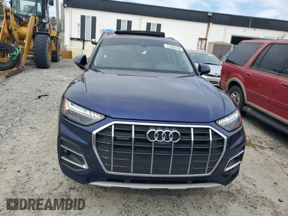 2021 Audi Q5 Prestige with VIN WA1CAAFY1M2054845, listed as a Copart auction lot 75480744 with 37,366 mi miles and Salvage Title. Bid and sale history available at carsss.com. Image 5.
