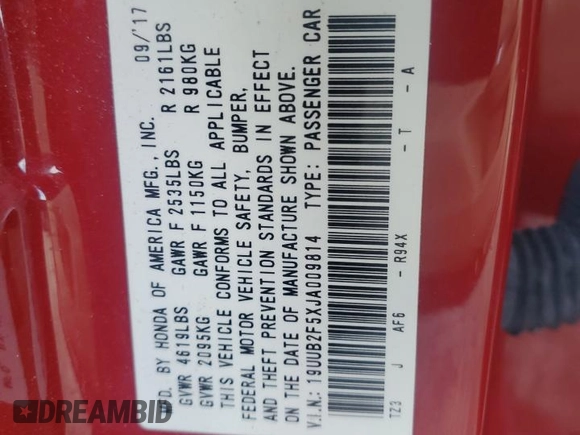2018 Acura TLX Technology z VIN 19UUB2F5XJA009814, wystawiony jako Copart lot #55925415 z przebiegiem 88 007 mil mil oraz Szkoda całkowita • Salvage title. Historia ofert i sprzedaży dostępna na DreamBid. Obrazek 12.