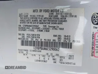 2014 Ford Mustang V6 with VIN 1ZVBP8AM6E5290062, listed as a IAAI auction lot 42341184 with 85,272 mi miles and . Bid and sale history available at DreamBid. Image 9.