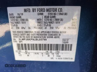 2020 Lincoln Nautilus Reserve z VIN 2LMPJ8KP9LBL03799, wystawiony jako Copart lot #54227305 z przebiegiem 45 969 mil mil oraz Szkoda całkowita • Salvage title. Historia ofert i sprzedaży dostępna na DreamBid. Obrazek 13.