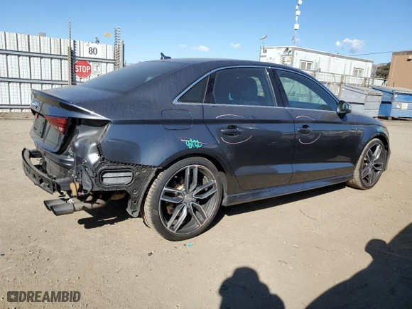 2017 Audi S3 Premium Plus with VIN WAUB1GFF7H1019304, listed as a Copart auction lot 73039174 with 56217 miles and Salvage Title. Bid and sale history available at carsss.com. Image 3.