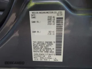 2019 Nissan Altima 2.5 Platinum with VIN 1N4BL4FW1KC174475, listed as a IAAI auction lot 41231692 with 93,048 mi miles. Bid and sale history available at carsss.com. Image 9.