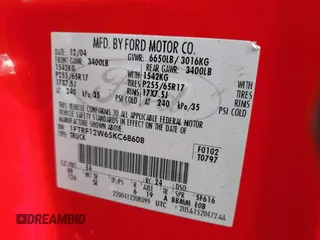 2005 Ford F-150 XL with VIN 1FTRF12W65KC68608, listed as a IAAI auction lot 41917430 with Not provided miles and . Bid and sale history available at DreamBid. Image 9.