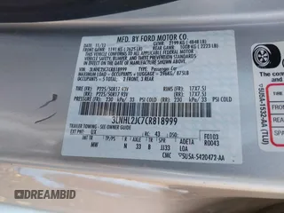 2012 Lincoln MKZ with VIN 3LNHL2JC7CR818999, listed as a IAAI auction lot 42509442 with Not provided miles and . Bid and sale history available at DreamBid. Image 9.