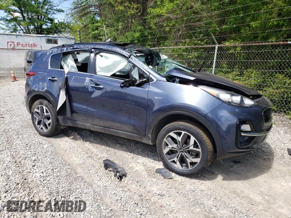 2021 Kia Sportage EX with VIN KNDPNCAC0M7847575, listed as a Copart auction lot 57667035 with Not provided miles and Salvage title. Bid and sale history available at DreamBid. Image 4.