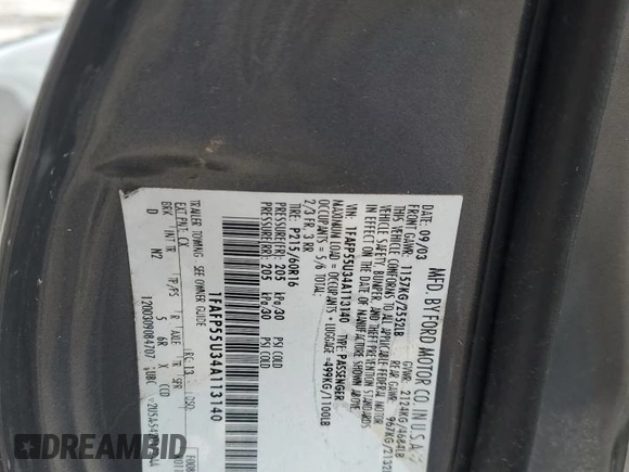2004 Ford Taurus SES with VIN 1FAFP55U34A113140, listed as a Copart auction lot 53606615 with 99,800 mi miles and Salvage Title. Bid and sale history available at DreamBid. Image 12.