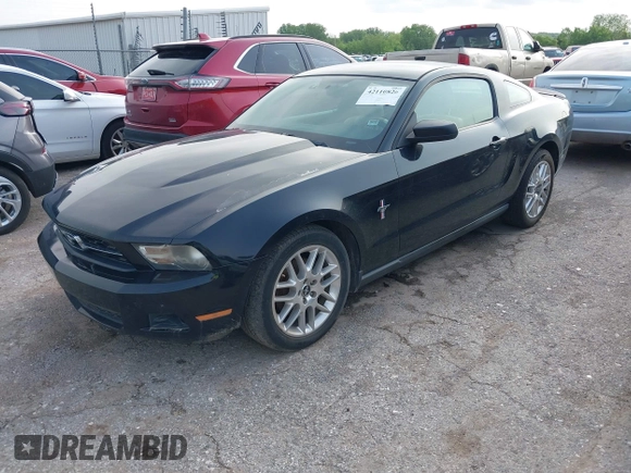 2012 Ford Mustang V6 Premium with VIN 1ZVBP8AM8C5220642, listed as a IAAI auction lot 42110826 with 106,322 mi miles. Bid and sale history available at carsss.com. Image 2.
