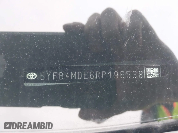 2024 Toyota Corolla LE with VIN 5YFB4MDE6RP196538, listed as a IAAI auction lot 42193597 with Not provided miles and . Bid and sale history available at DreamBid. Image 9.