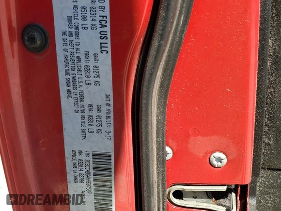 2017 Chrysler 300 S with VIN 2C3CCABG4HH607597, listed as a Copart auction lot 47629295 with 75,436 mi miles and Non Repairable. Bid and sale history available at DreamBid. Image 12.