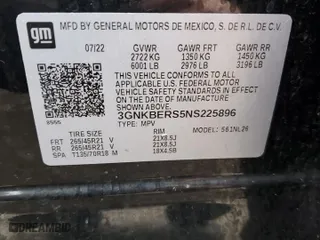 2022 Chevrolet Blazer RS with VIN 3GNKBERS5NS225896, listed as a Copart auction lot 44914365 with 25,957 mi miles and Salvage Title. Bid and sale history available at carsss.com. Image 15.