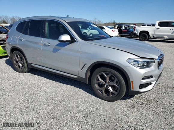 2021 BMW X3 sDrive30i with VIN 5UXTY3C01M9G04436, listed as a Copart auction lot 49241465 with 41,941 mi miles and Salvage Title. Bid and sale history available at carsss.com. Image 4.