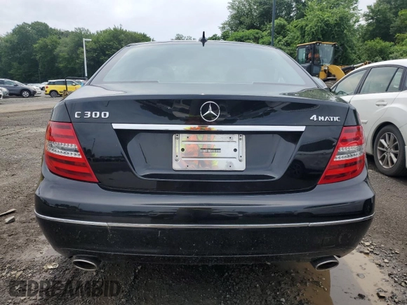 2012 Mercedes-Benz C 300 Sport with VIN WDDGF8BB7CR191979, listed as a Copart auction lot 61437665 with 76,740 mi miles and Salvage title. Bid and sale history available at DreamBid. Image 6.