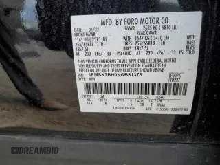 2022 Ford Explorer with VIN 1FMSK7BH0NGB31373, listed as a Copart auction lot 84532184 with 29,721 mi miles and Salvage Title. Bid and sale history available at carsss.com. Image 15.