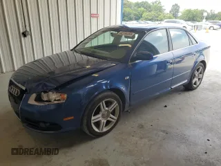 2008 Audi A4 2.0T with VIN WAUDF78E38A108043, listed as a Copart auction lot 62285205 with 186,999 mi miles and Salvage title. Bid and sale history available at DreamBid. Image 1.