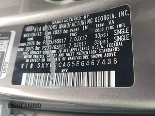 2014 Kia Sorento LX with VIN 5XYKTCA65EG467436, listed as a IAAI auction lot 42177293 with 144,387 mi miles. Bid and sale history available at carsss.com. Image 9.