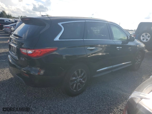 2013 Infiniti JX35 with VIN 5N1AL0MM0DC329435, listed as a Copart auction lot 74147224 with 0 mi miles and Salvage Title. Bid and sale history available at carsss.com. Image 3.