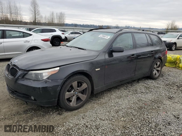 2006 BMW 5 Series 530xi with VIN WBANN73556B799078, listed as a Copart auction lot 42966615 with 252,589 mi miles and Salvage Title. Bid and sale history available at carsss.com. Image 1.