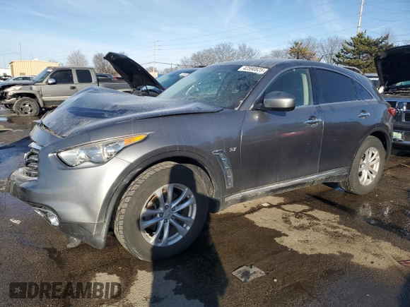 2016 Infiniti QX70 z VIN JN8CS1MW9GM753027, wystawiony jako Copart lot #42590825 z przebiegiem 108 819 mil mil oraz Szkoda całkowita • Salvage title. Historia ofert i sprzedaży dostępna na DreamBid. Obrazek 1.
