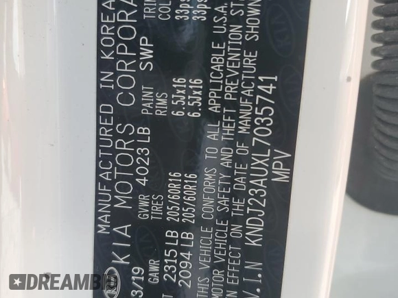2020 Kia Soul S with VIN KNDJ23AUXL7035741, listed as a Copart auction lot 48952245 with 80,504 mi miles and Salvage Title. Bid and sale history available at DreamBid. Image 14.