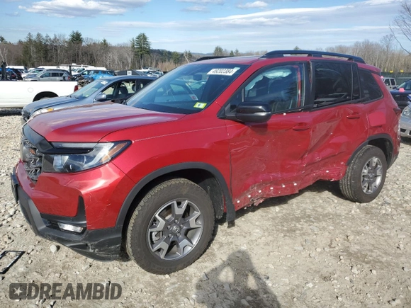 2023 Honda Passport TrailSport with VIN 5FNYF8H61PB029379, listed as a Copart auction lot 49202384 with 15,688 mi miles and Salvage Title. Bid and sale history available at carsss.com. Image 1.