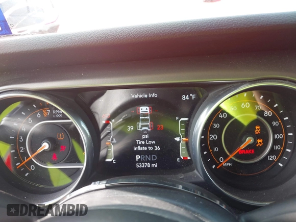 2018 Jeep Wrangler Unlimited Sport z VIN 1C4HJXDG9JW227864, wystawiony jako IAAI lot #42504877 z przebiegiem 53 378 mil mil oraz . Historia ofert i sprzedaży dostępna na DreamBid. Obrazek 7.
