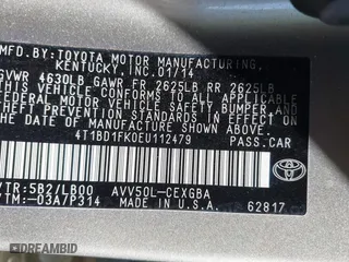 2014 Toyota Camry Hybrid LE with VIN 4T1BD1FK0EU112479, listed as a IAAI auction lot 41901348 with 91,440 mi miles. Bid and sale history available at carsss.com. Image 9.