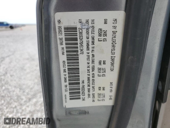 2006 Chrysler 300 C with VIN 2C3KK63H76H513472, listed as a Copart auction lot 72641824 with 178,979 mi miles and Clean Title. Bid and sale history available at carsss.com. Image 15.