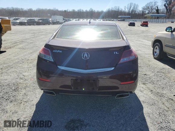 2012 Acura TL Tech Auto with VIN 19UUA8F52CA016622, listed as a Copart auction lot 49491415 with 124,605 mi miles and Salvage Title. Bid and sale history available at carsss.com. Image 6.