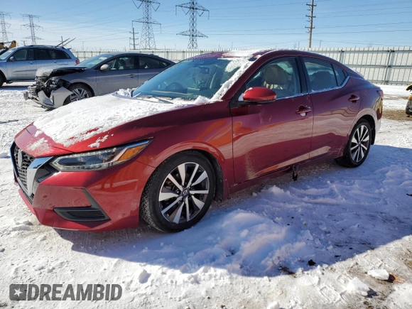 2020 Nissan Sentra SV with VIN 3N1AB8CV4LY313392, listed as a Copart auction lot 44947555 with 29,803 mi miles and Salvage Title. Bid and sale history available at DreamBid. Image 1.