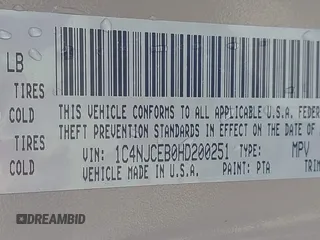 2017 Jeep Compass High Altitude with VIN 1C4NJCEB0HD200251, listed as a IAAI auction lot 41794163 with 141,419 mi miles and . Bid and sale history available at DreamBid. Image 9.
