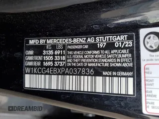 2023 Mercedes-Benz EQS with VIN W1KCG4EBXPA037836, listed as a Copart auction lot 46124715 with 31,904 mi miles and Salvage Title. Bid and sale history available at carsss.com. Image 13.
