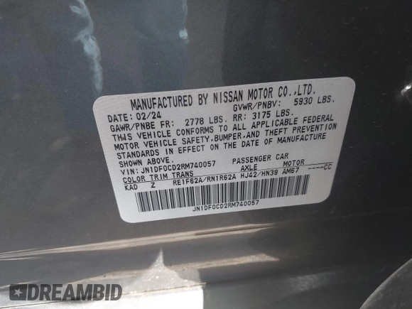 2024 Nissan ARIYA Platinum+ with VIN JN1DF0CD2RM740057, listed as a IAAI auction lot 41824664 with 1,167 mi miles and . Bid and sale history available at DreamBid. Image 9.