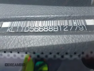 2008 Chevrolet Aveo LS with VIN KL1TD56688B127791, listed as a IAAI auction lot 42058288 with 217,431 mi miles. Bid and sale history available at carsss.com. Image 9.