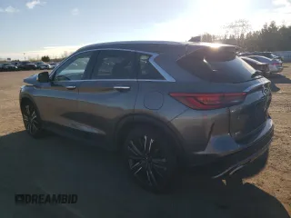 2021 Infiniti QX50 Luxe with VIN 3PCAJ5BB9MF125034, listed as a Copart auction lot 80587444 with 34,106 mi miles and Salvage Title. Bid and sale history available at DreamBid. Image 2.