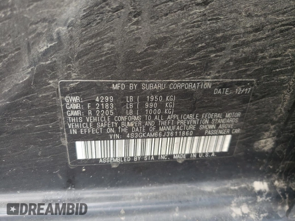2018 Subaru Impreza Special Sports z VIN 4S3GKAM66J3611860, wystawiony jako Copart lot #64451325 z przebiegiem 98 233 mil mil oraz Szkoda całkowita • Salvage title. Historia ofert i sprzedaży dostępna na DreamBid. Obrazek 12.
