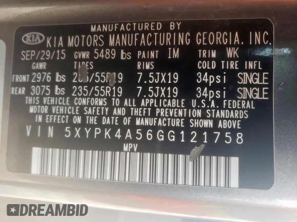 2016 Kia Sorento SXL с VIN 5XYPK4A56GG121758, выставлен на аукционе Copart как лот 63407115 с пробегом 178 823 миль миль и Чистый • Clean title. История ставок и продаж доступна на DreamBid. Изображение 13.