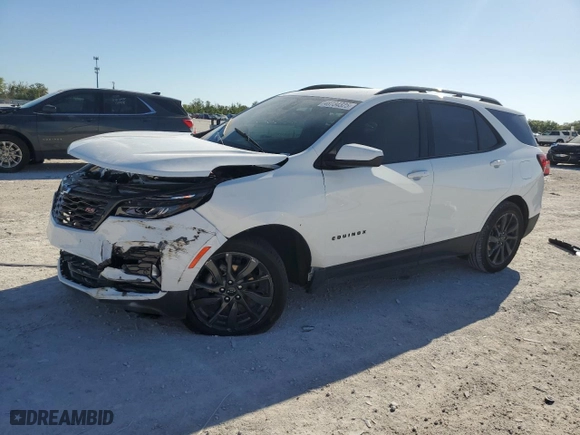2024 Chevrolet Equinox RS with VIN 3GNAXMEGXRS140437, listed as a Copart auction lot 48734325 with 22,181 mi miles and Non Repairable. Bid and sale history available at carsss.com. Image 1.