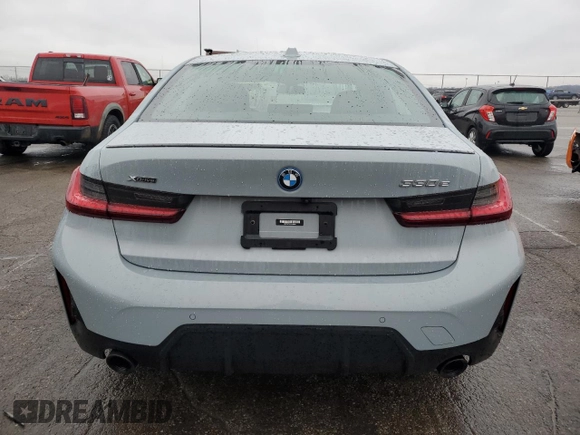 2023 BMW 3 Series 330e xDrive with VIN 3MW39FS05P8C89800, listed as a Copart auction lot 44342255 with 19,562 mi miles and Salvage Title. Bid and sale history available at carsss.com. Image 6.