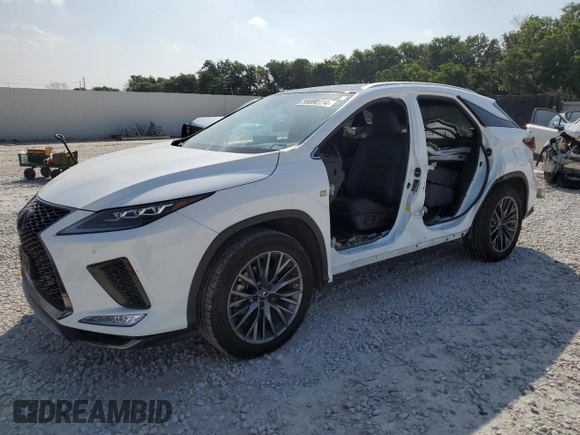 2021 Lexus RX with VIN 2T2YGMDA9MC058947, listed as a Copart auction lot 55890114 with 56,502 mi miles and Salvage Title. Bid and sale history available at carsss.com. Image 1.
