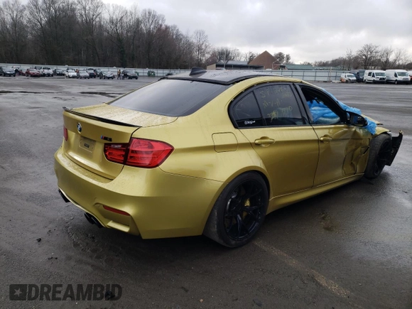 2015 BMW M3 with VIN WBS3C9C57FP803980, listed as a Copart auction lot 42072483 with 0 mi miles. Bid and sale history available at carsss.com. Image 3.
