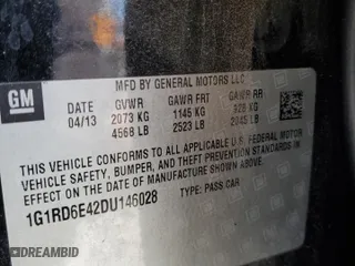 2013 Chevrolet Volt with VIN 1G1RD6E42DU146028, listed as a Copart auction lot 52965605 with 170,572 mi miles and Clean Title. Bid and sale history available at carsss.com. Image 12.