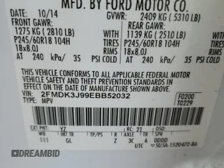 2014 Ford Edge SEL with VIN 2FMDK3J99EBB52032, listed as a Copart auction lot 44803825 with 167,984 mi miles and Salvage Title. Bid and sale history available at carsss.com. Image 13.