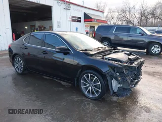 2015 Acura TLX V6 Advance with VIN 19UUB3F72FA010258, listed as a IAAI auction lot 41208796 with 158,125 mi miles. Bid and sale history available at carsss.com. Image 1.