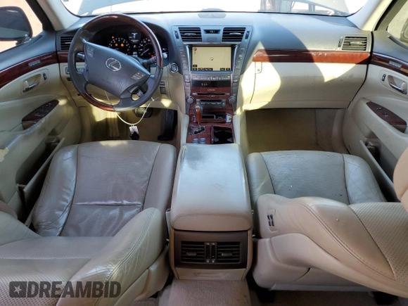 2009 Lexus LS 460 with VIN JTHCL46F095004555, listed as a Copart auction lot 46219955 with 180,794 mi miles and Salvage title. Bid and sale history available at DreamBid. Image 8.