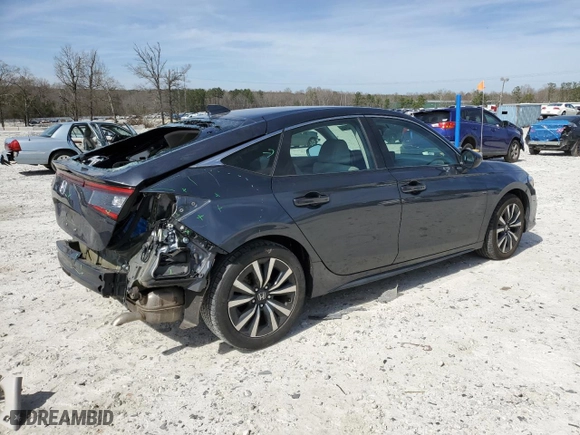 2022 Honda Civic Hatchback EX-L with VIN 19XFL1H78NE008600, listed as a Copart auction lot 49422245 with 74,722 mi miles and Salvage Title. Bid and sale history available at carsss.com. Image 3.
